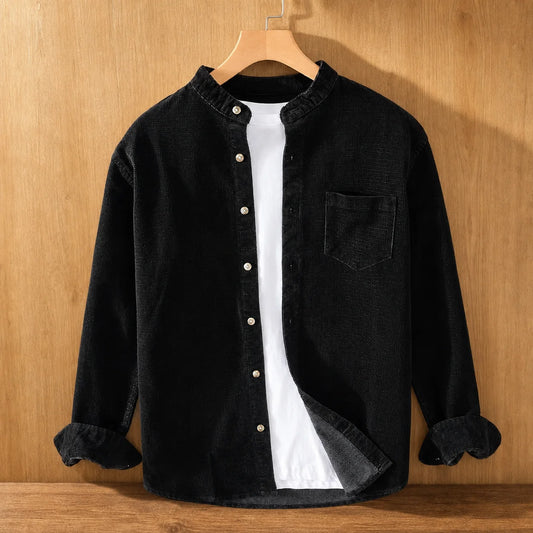 Corduroy Button Shirt in Black