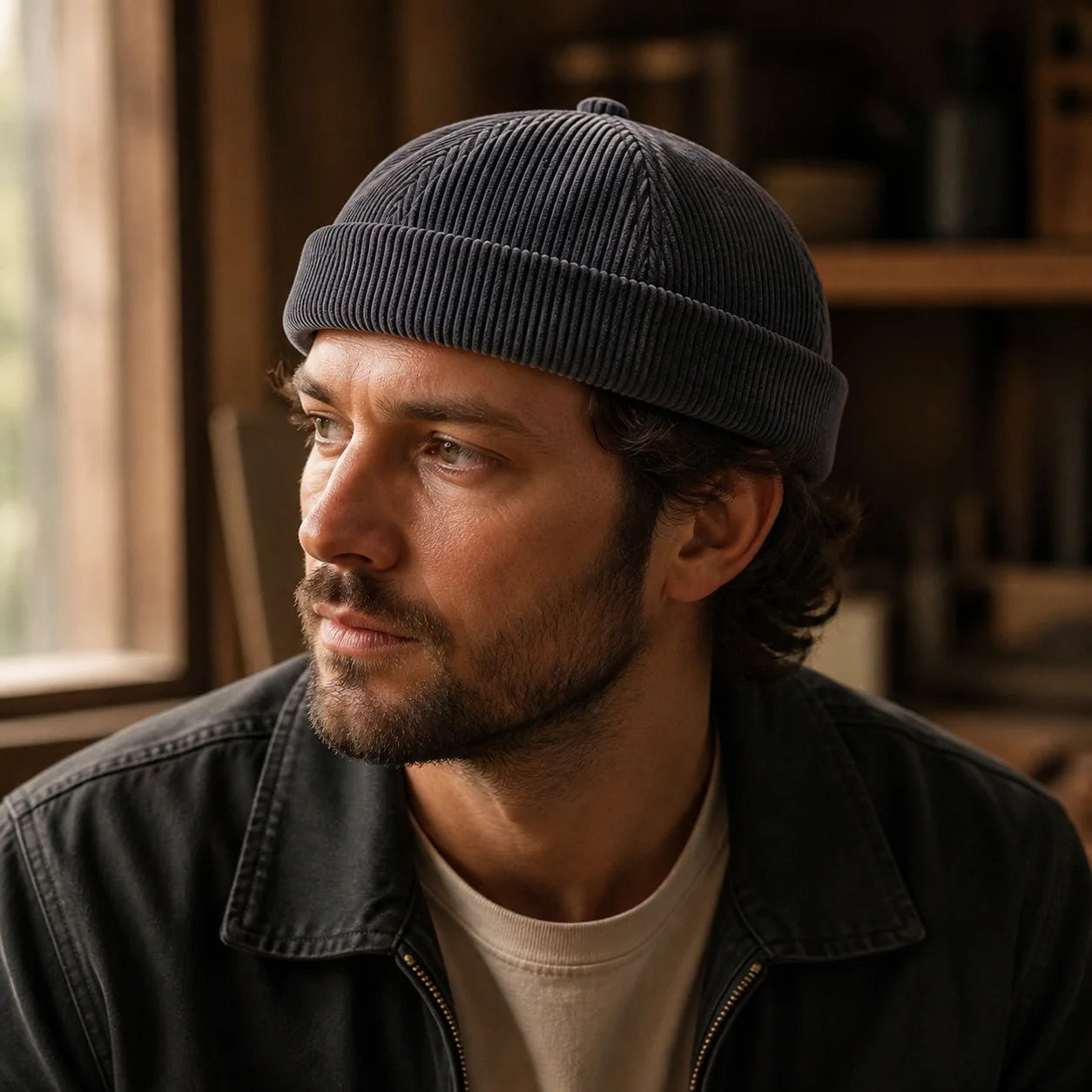 Corduroy Docker Cap lifestyle photo