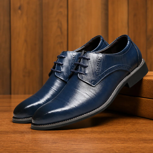 Pointed Oxford Shoes Blue