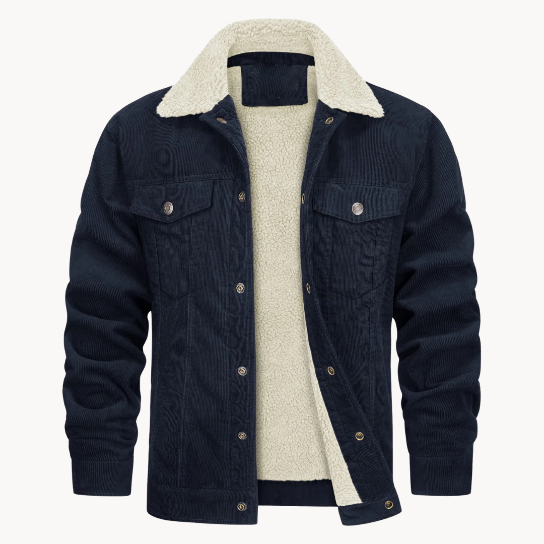 Radford men's corduroy trucker jacket in Navy 1
