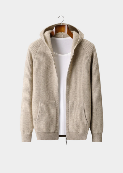 Men's ribbed knit zip-front hoodie - view 8