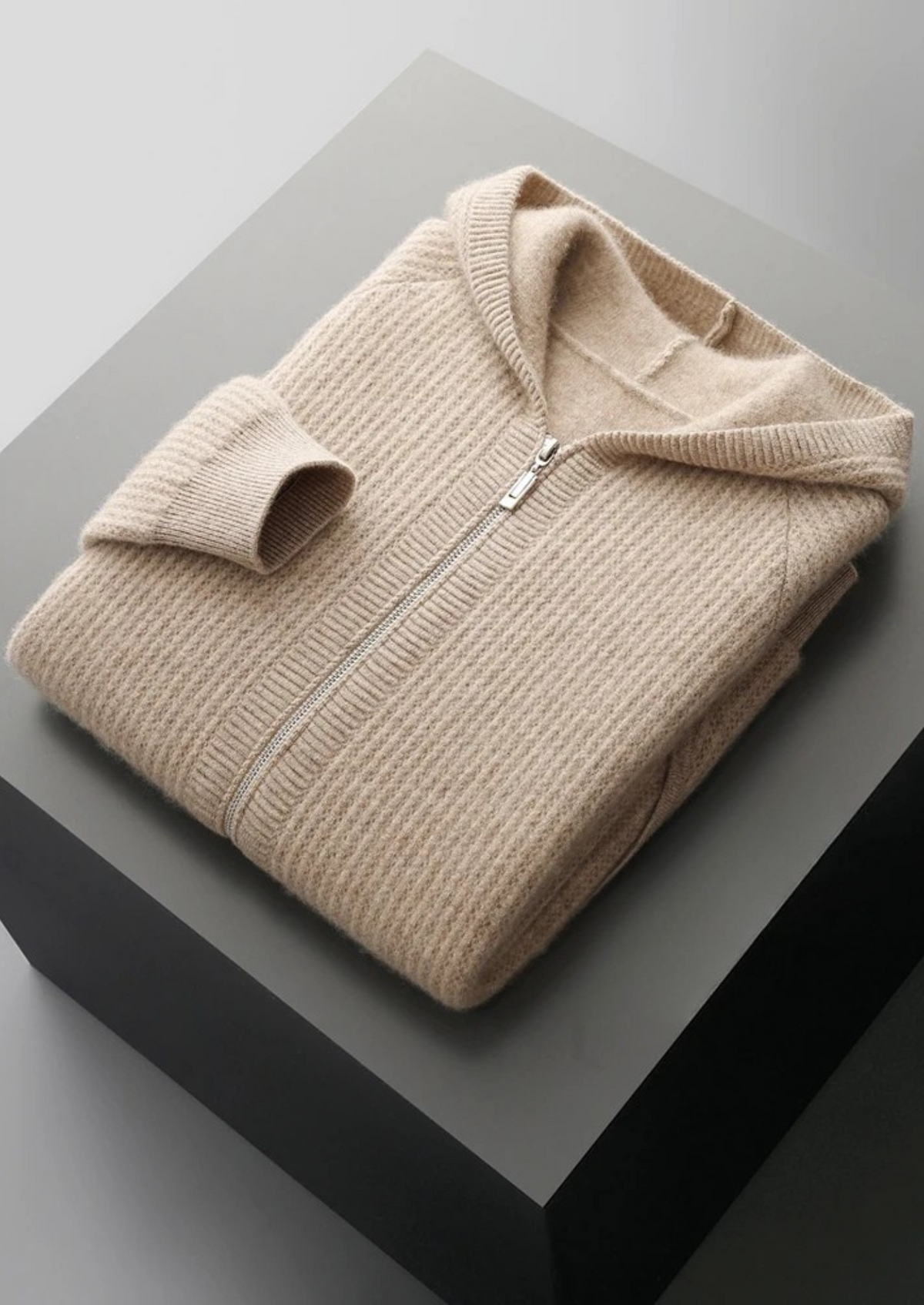 Men's ribbed knit zip-front hoodie - view 7
