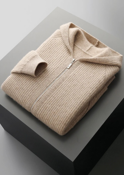 Men's ribbed knit zip-front hoodie - view 7