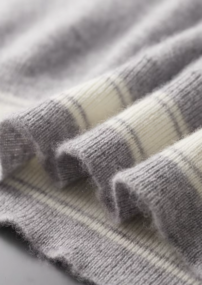 Men's crew neck sweater and jogger set with striped trim - view 4