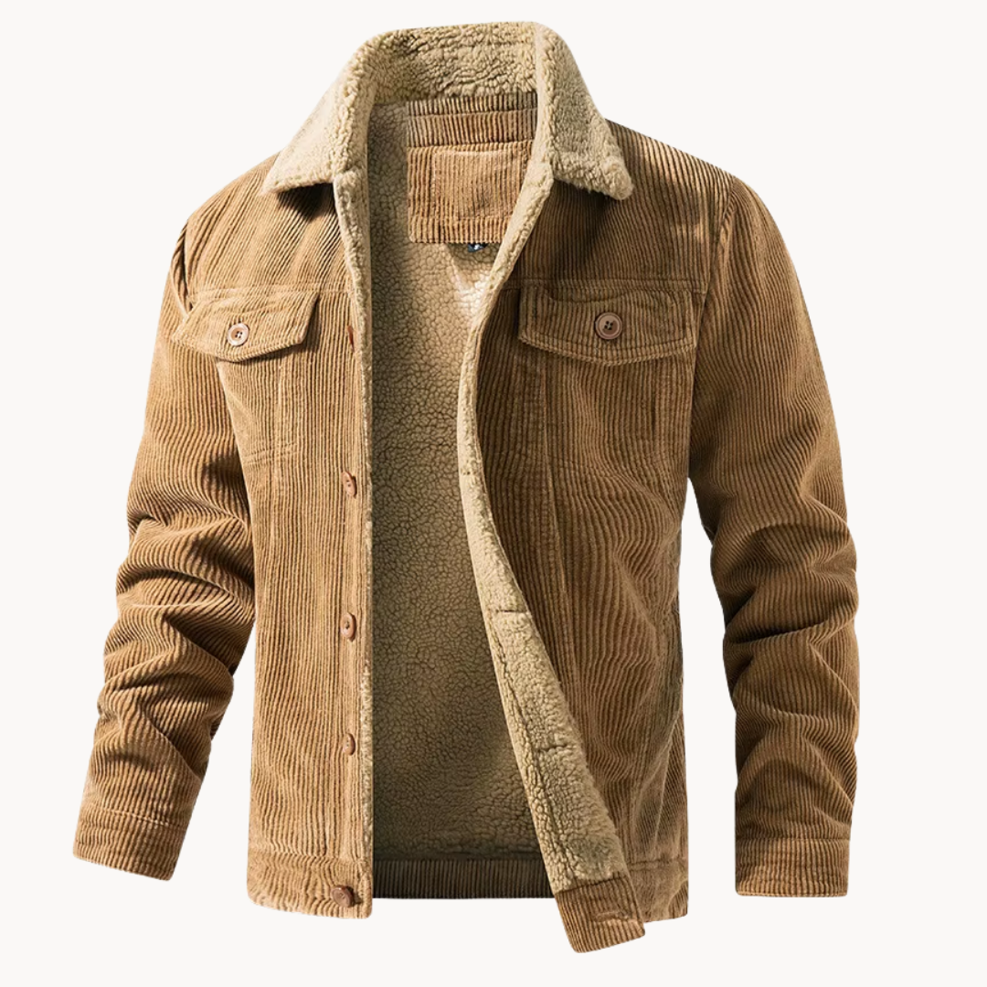Radford men's corduroy trucker jacket in Khaki 1
