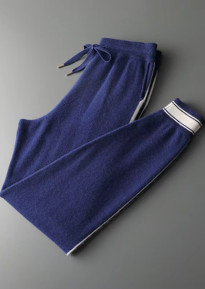 Men's crew neck sweater and jogger set with striped trim - view 14