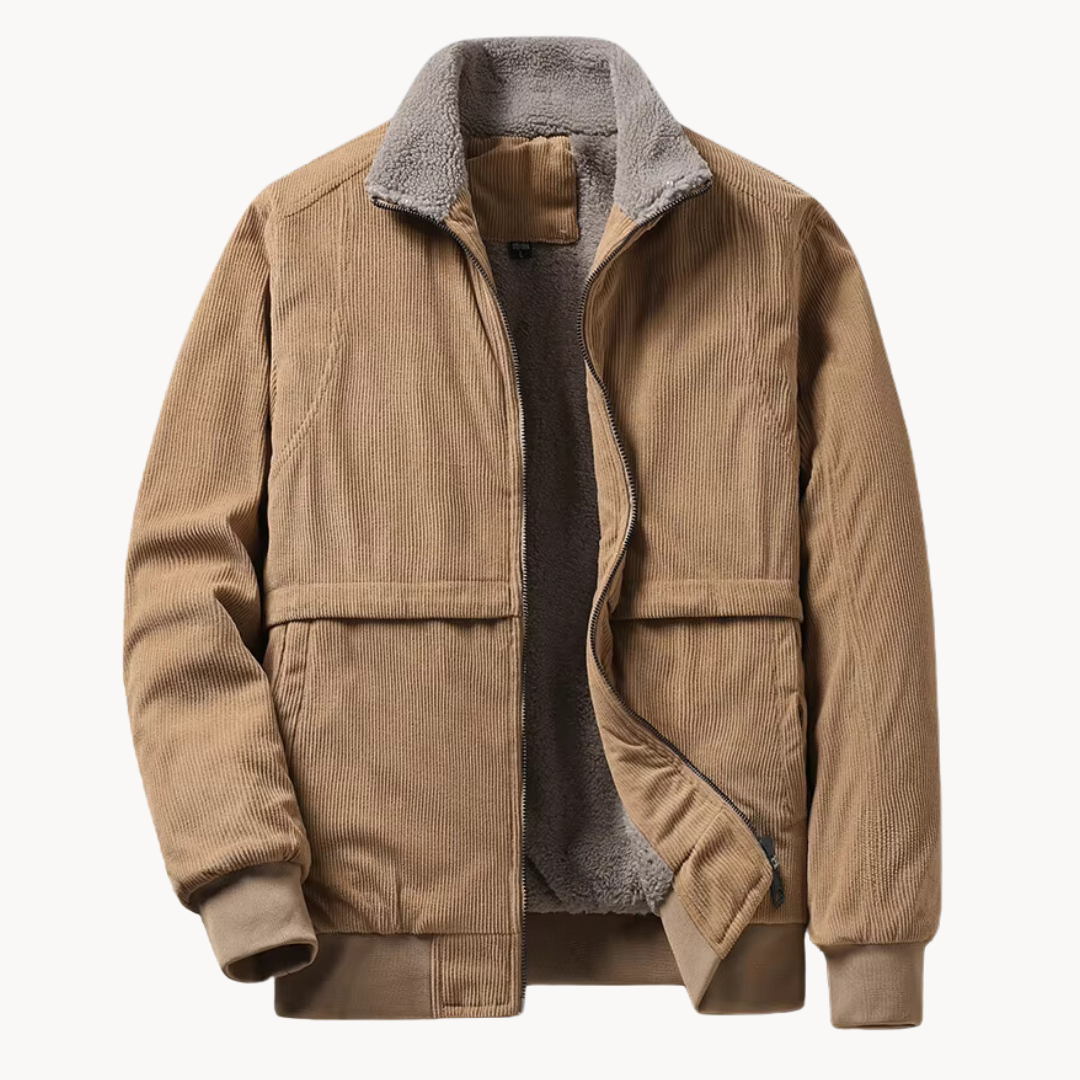 Tennant men's corduroy zip jackets in Khaki 1