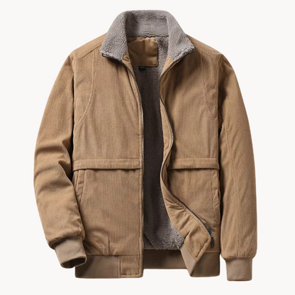 Tennant men's corduroy zip jackets in Khaki 1