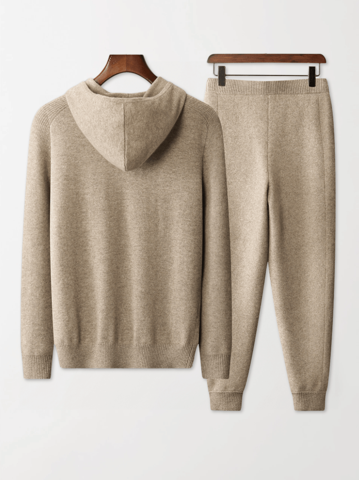 Men's zip hooded knit jacket and jogger set - view 2