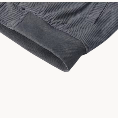 Tennant corduroy zip jacket close-up of the ribbed hem