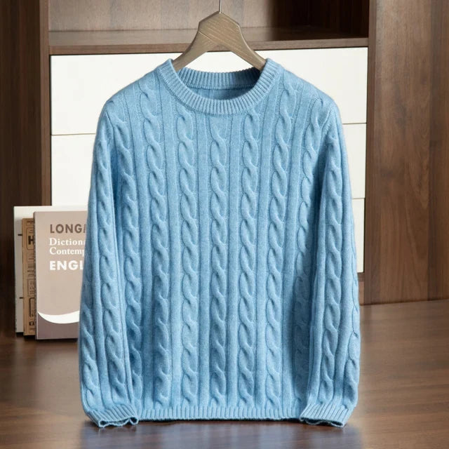 Men's cable knit crew neck sweater - view 9
