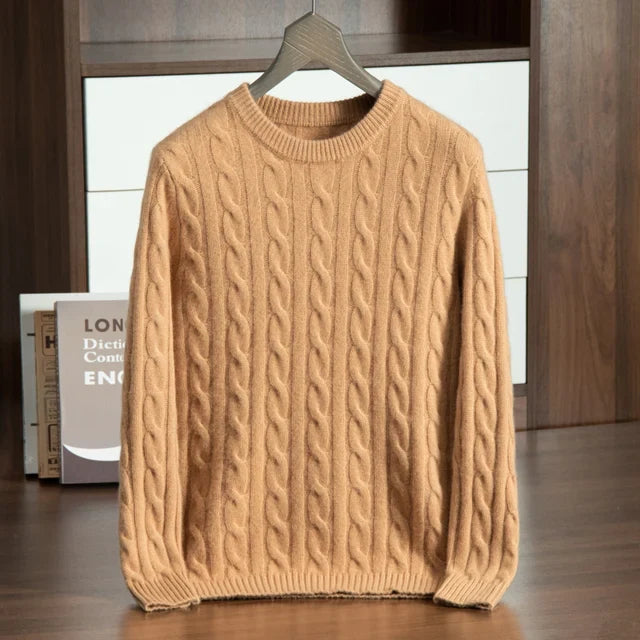 Men's cable knit crew neck sweater - view 7