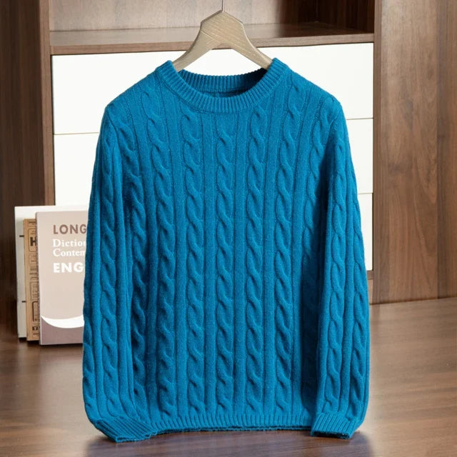 Men's cable knit crew neck sweater - view 8