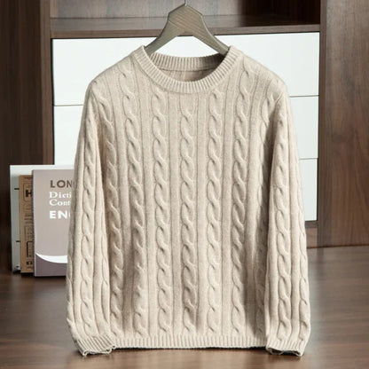 Men's cable knit crew neck sweater - view 5