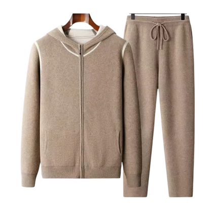 Men's hooded knit tracksuit set - view 1