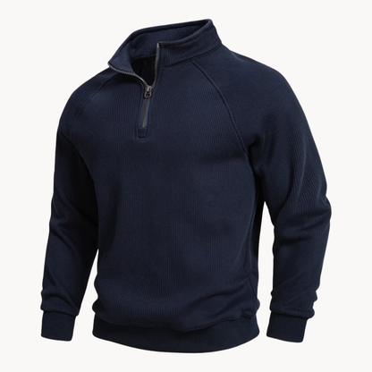 Alcott thermal quarter-zip sweater in Navy 1