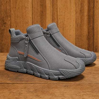 All Season Trail Shoes in grey on warm wood background