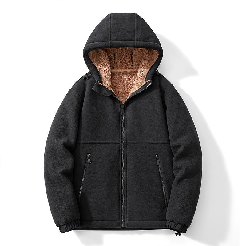 Ambrose hooded fleece jacket in Black 1