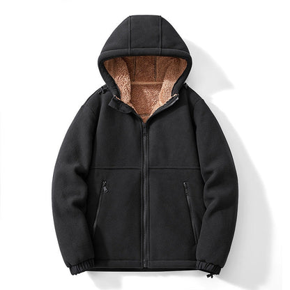 Ambrose hooded fleece jacket in Black 1