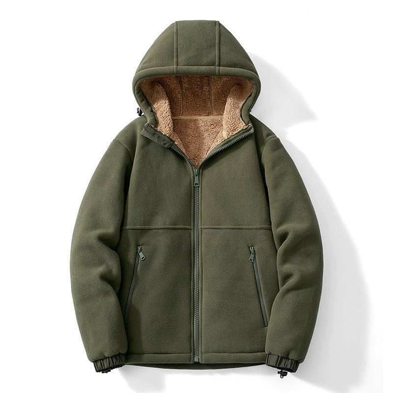 Ambrose hooded fleece jacket in Green 1