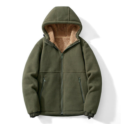 Ambrose hooded fleece jacket in Green 1