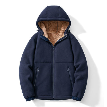 Ambrose hooded fleece jacket in Blue 1