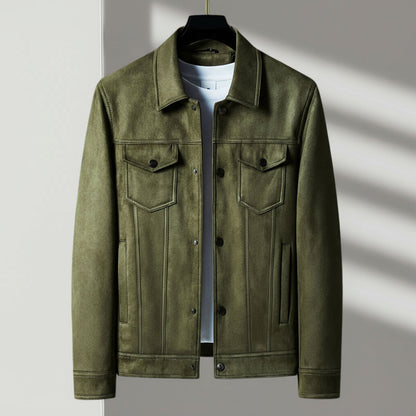 Ashby men's trucker jacket in Army Green 1