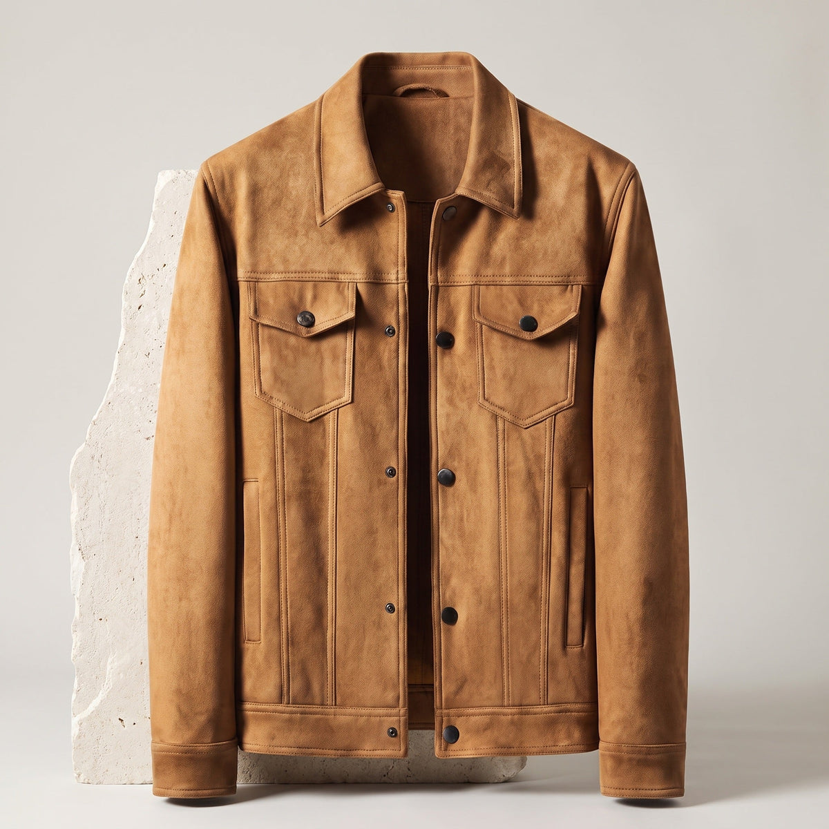 Ashby men's trucker jacket in Yellow Brown 1