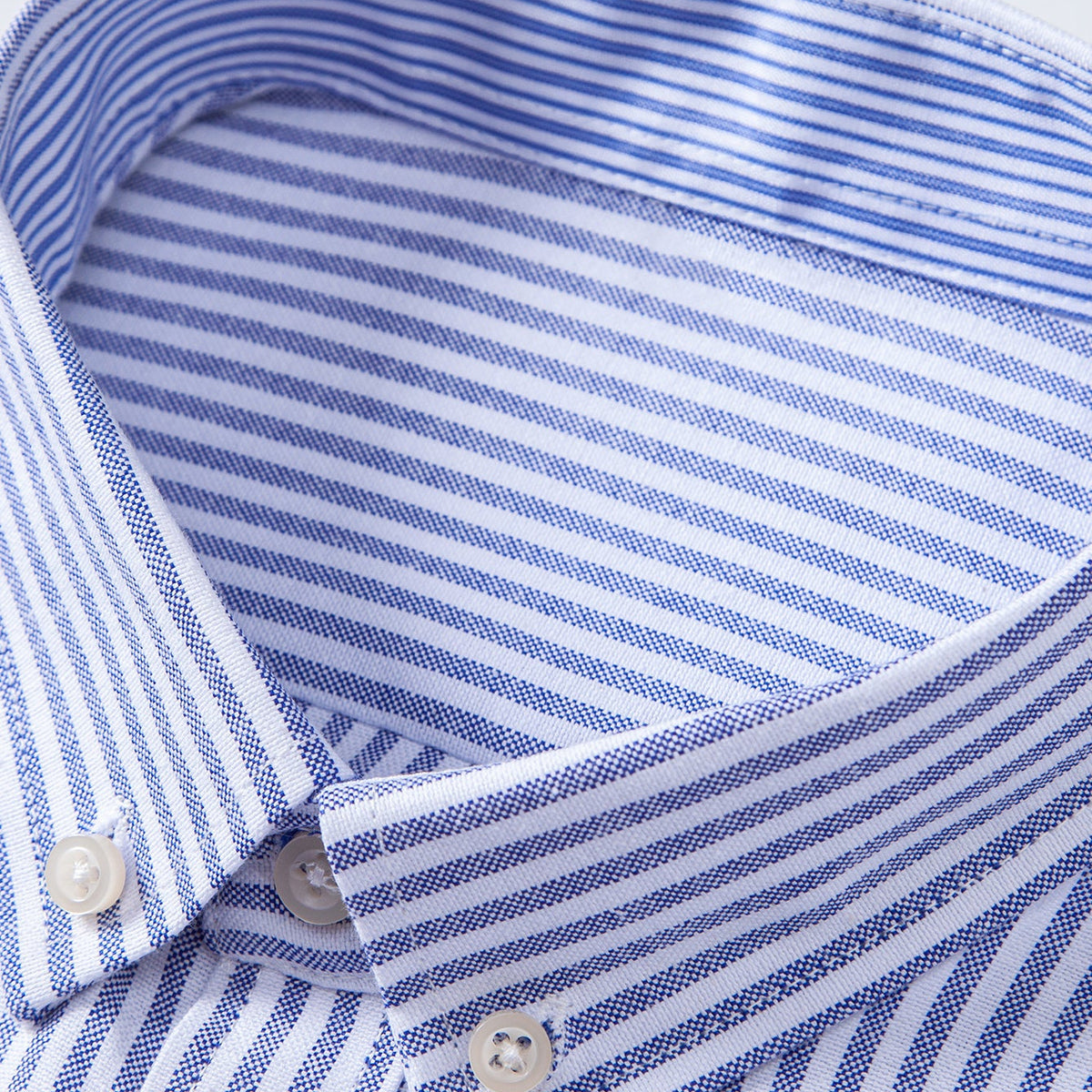 Close-up of the button-down collar on the Beaumont shirt