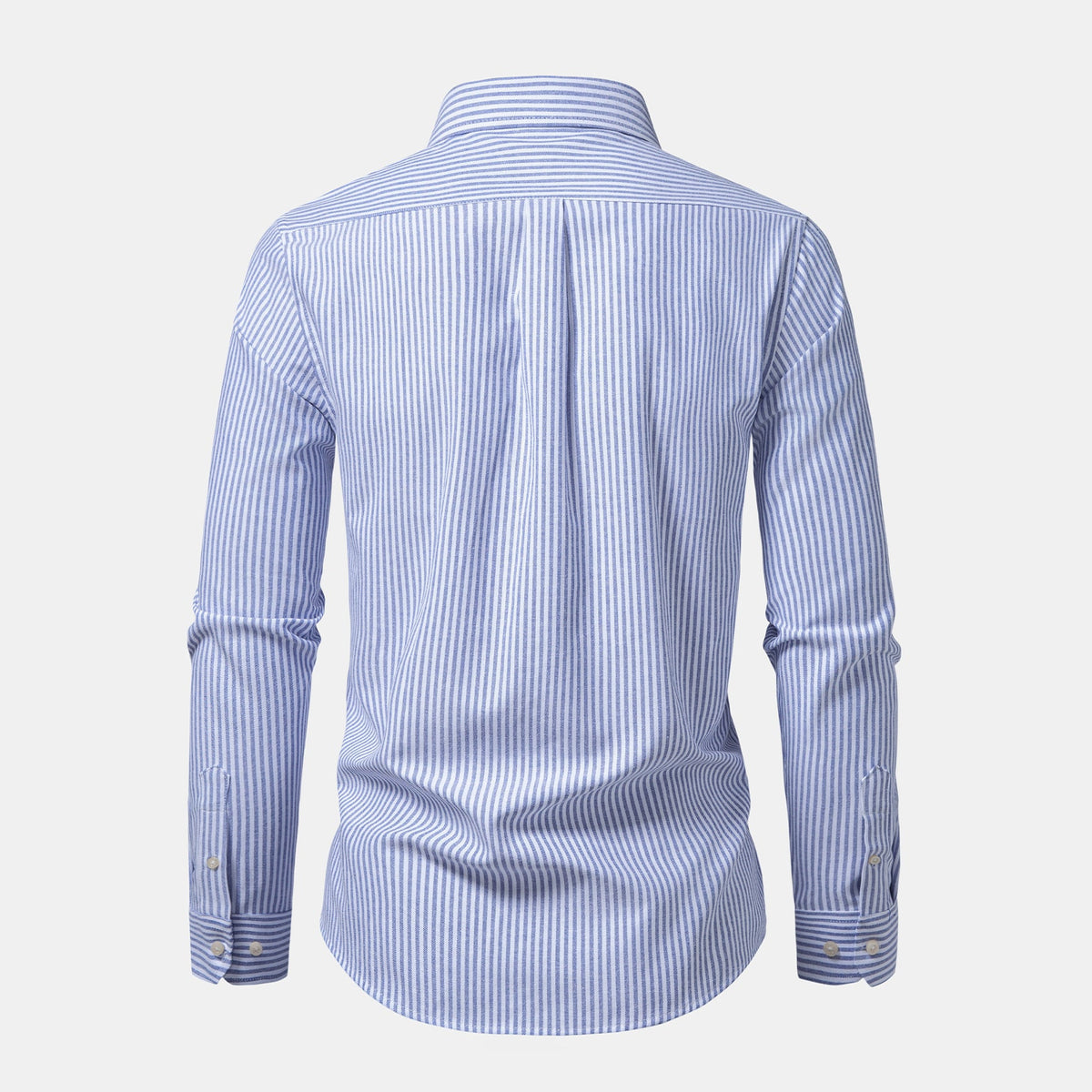 Back view of the light blue Beaumont shirt