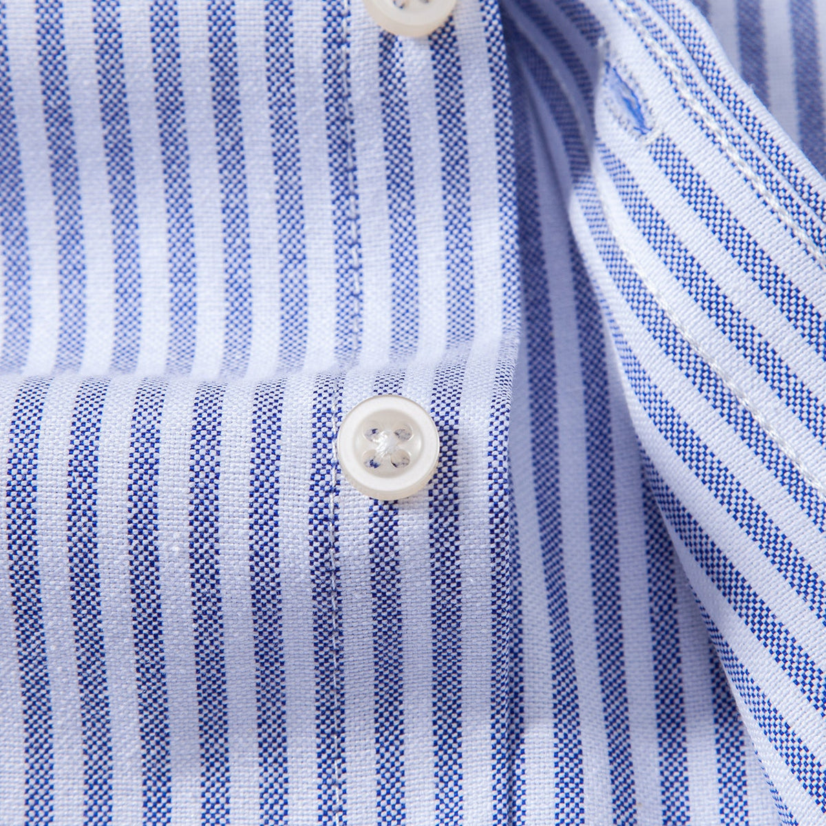 Close-up of the buttons and placket on the Beaumont shirt