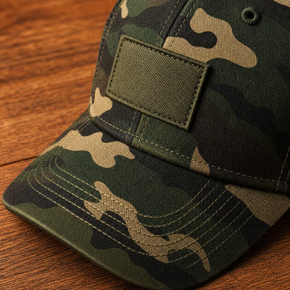 Bold Camo Cap close-up quality detail
