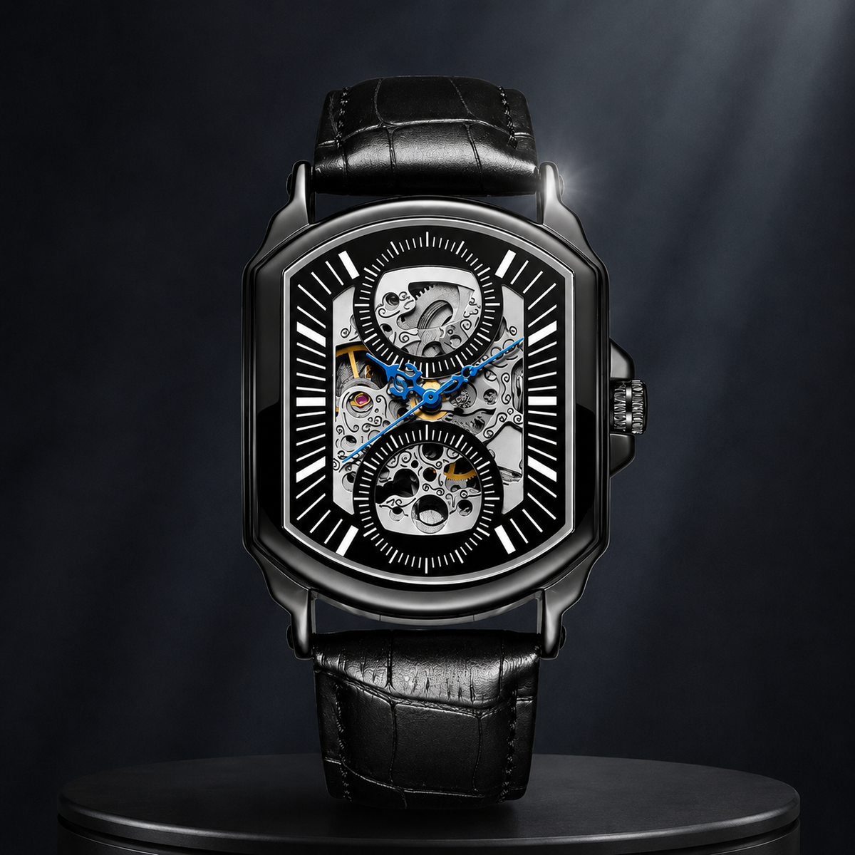Brantley skeleton automatic watch in Black 1