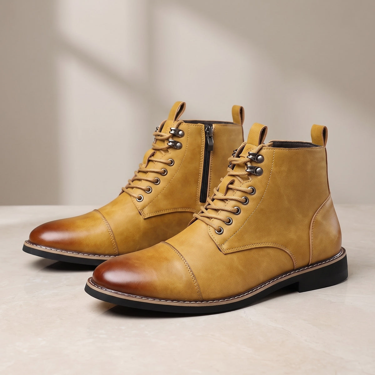 Calder men's derby boots hero pair in Yellow 0