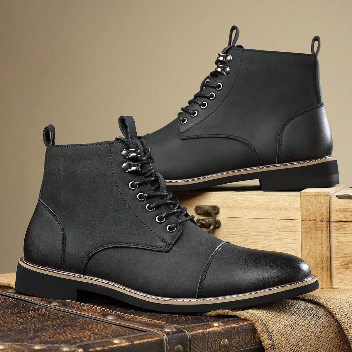 Calder men's derby boots pair in Black 1
