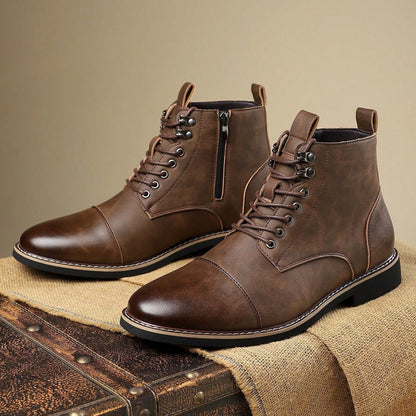 Calder men's derby boots pair in Dark Brown 1