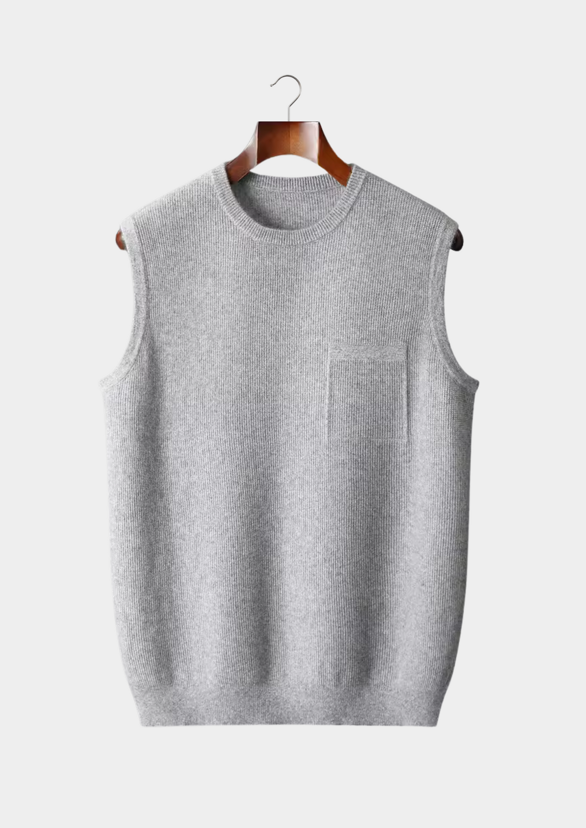 Men's sleeveless knit vest with chest pocket - view 4