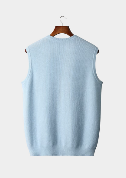 Men's sleeveless knit vest with chest pocket - view 9