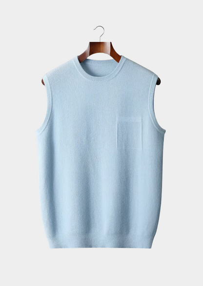 Men's sleeveless knit vest with chest pocket - view 8