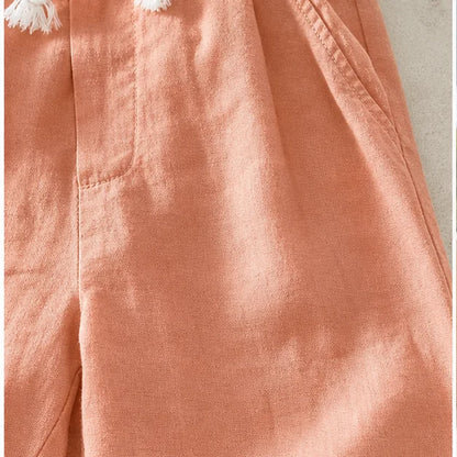 Coastal Linen Shorts close-up quality detail