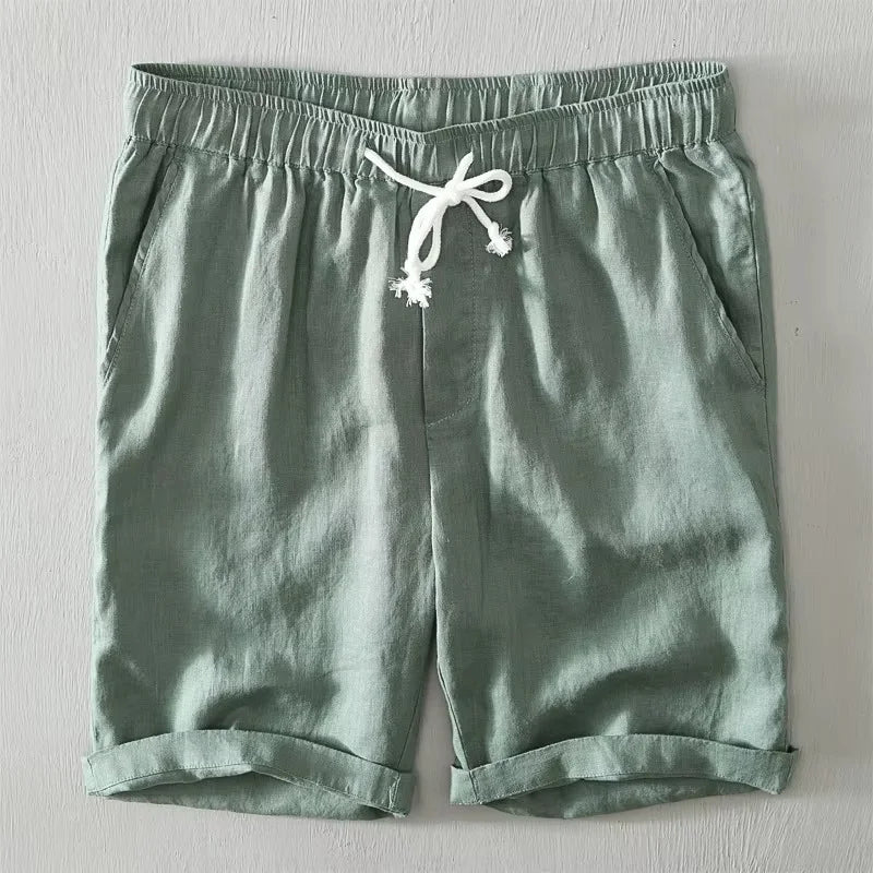 Coastal Linen Shorts in Green
