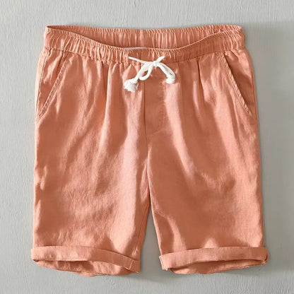 Coastal Linen Shorts in Orange