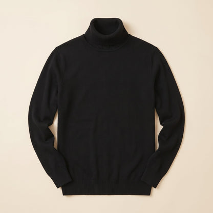 Corbin men's turtleneck sweater hero front in Black 0