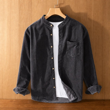 Corduroy Button Shirt in Grey