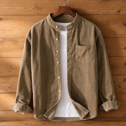 Corduroy Button Shirt in Khaki