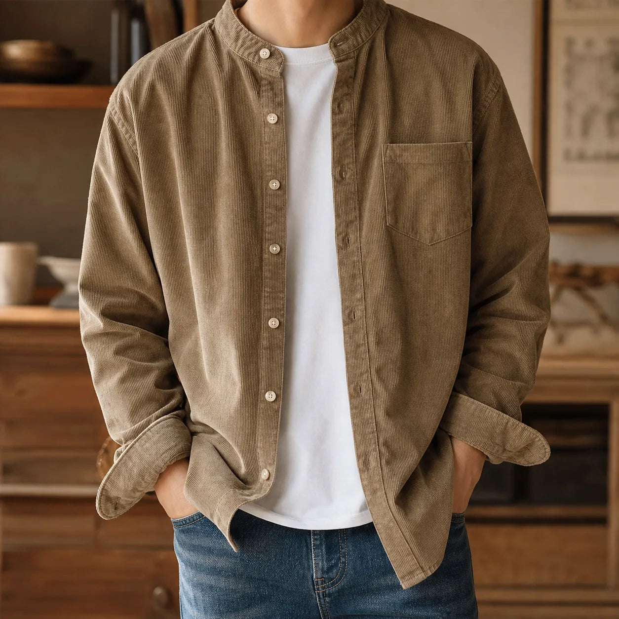 Corduroy Button Shirt lifestyle photo