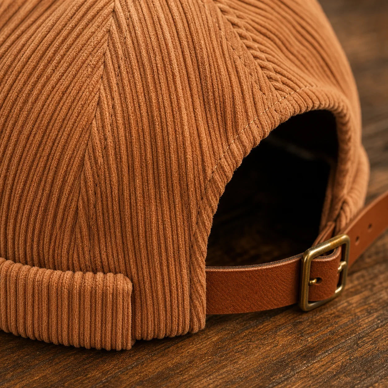 Corduroy Docker Cap close-up quality detail