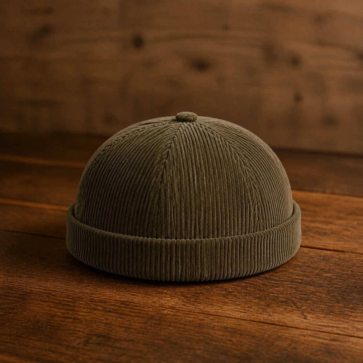 Corduroy Docker Cap in Green
