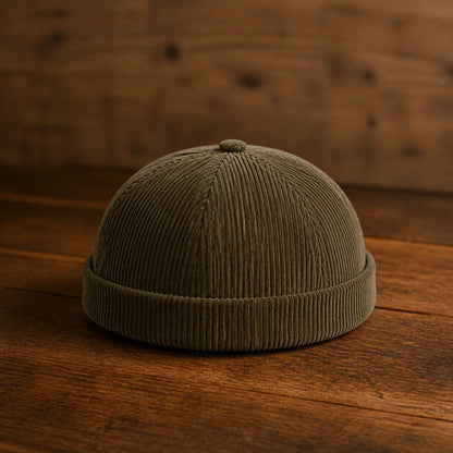 Corduroy Docker Cap in Green
