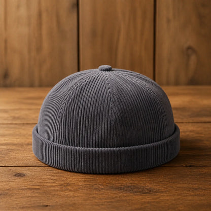 Corduroy Docker Cap in Grey
